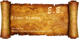 Eiser Bianka névjegykártya